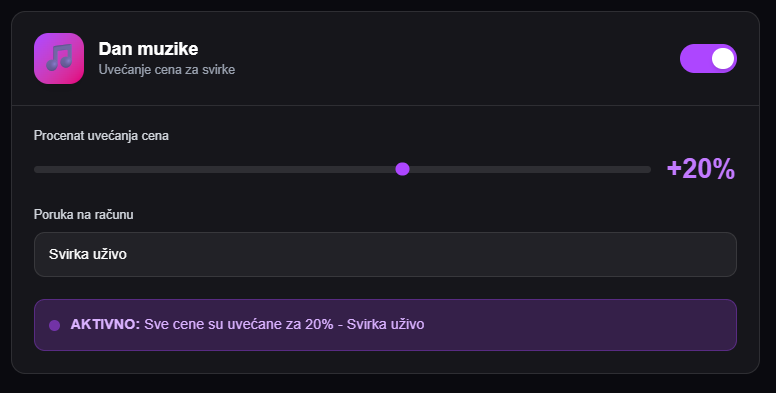 Podešavanje Dana muzike